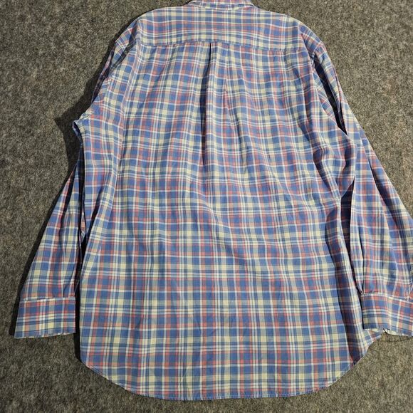 Vineyard Vines Murray Shirt Mens Large Blue Pink Yellow Plaid Button Down Cotton - Picture 5 of 8
